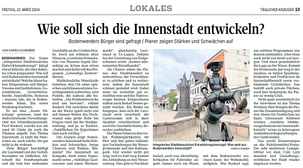 Bericht Öffentlicher Workshop TAH&nbsp;&copy;&nbsp;Täglicher Anzeiger Holzminden